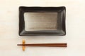 Empty Japanese dish with chopsticks Royalty Free Stock Photo