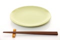 Empty Japanese dish with chopsticks