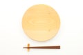 Empty Japanese dish with chopsticks Royalty Free Stock Photo