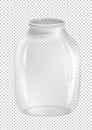 Empty jar on transparent background. Vector