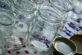 empty jars of homemade preserves Royalty Free Stock Photo