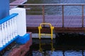 Empty jetty at the park pond Royalty Free Stock Photo