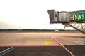 Empty jetway waiting for a plane to arrive on airport Royalty Free Stock Photo