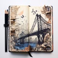 Empty Journal with Ink Bridge