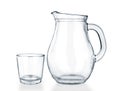 Empty jug and glass on a white Royalty Free Stock Photo