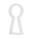 Empty keyhole on white background. 3d rendering