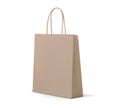 Empty kraft Brown Shopping Bag for advertising and branding. MockUp Package. Vector Illustration.