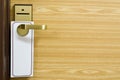 Empty label on the door handle Royalty Free Stock Photo