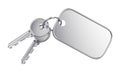 Empty label keyring isolated on white background Royalty Free Stock Photo