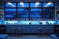 Modern Chemistry Lab at Night: Research and Experimentation Royalty Free Stock Photo