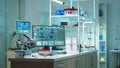Empty laboratory modernly equipped with nobody in it Royalty Free Stock Photo
