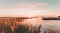 Serene Marsh Sunset With Beautiful Coastal Landscape