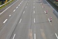 Empty 8-lane highway due to road and bridge works Royalty Free Stock Photo