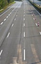Empty 8-lane highway due to road and bridge works Royalty Free Stock Photo