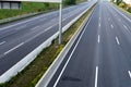 Empty 8-lane highway due to road and bridge works Royalty Free Stock Photo
