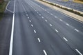 Empty 8-lane highway due to road and bridge works Royalty Free Stock Photo
