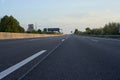 empty 8-lane motorway at evening