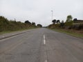 Empty 2 lane road closed for repairs