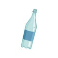 Empty lastic bottle, recycling garbage concept, utilize waste vector Illustration on a white background