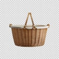 Empty Laundry Basket on Transparent Background Royalty Free Stock Photo