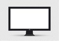 Empty LCD screen, plasma displays or TV for your monitor design.computer or black photo frame, isolated on a transparent