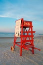Empty lifeguard chair in Daytona Beach Royalty Free Stock Photo