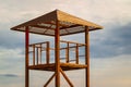 Lifeguard station on the sky background Royalty Free Stock Photo