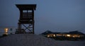 Empty Lifeguard Station at Dawn Royalty Free Stock Photo