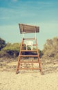 Empty lifeguard tower. Royalty Free Stock Photo