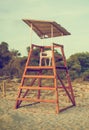 Empty lifeguard tower. Royalty Free Stock Photo