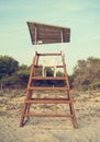 Empty lifeguard tower. Royalty Free Stock Photo