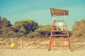 Empty lifeguard tower. Royalty Free Stock Photo