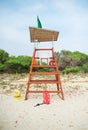 Empty lifeguard tower. Royalty Free Stock Photo