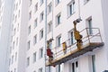 Empty lift on housing construction site