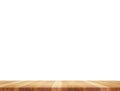 Empty light wood table top isolate on white background, Leave sp Royalty Free Stock Photo