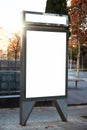 Empty lightbox on the city streets. Vertical Royalty Free Stock Photo