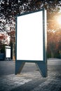 Empty lightbox on the city streets. Vertical Royalty Free Stock Photo