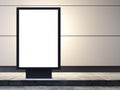 Empty lightbox on the street. Concrete wall Royalty Free Stock Photo