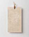 Empty linen hangtag close-up