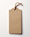 Empty linen hangtag close-up