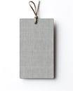 Empty linen hangtag close-up