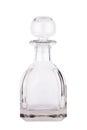 Empty liqueur or whisky glass bottle isolated on white Royalty Free Stock Photo