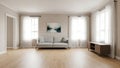 empty living room (ai generated) Royalty Free Stock Photo