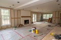 Empty Living Room in Apartment Under Refurbish Work Royalty Free Stock Photo