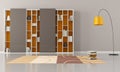 Empty living room with bookcase Royalty Free Stock Photo