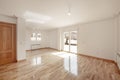 Empty living room with glossy French oak parquet flooring Royalty Free Stock Photo