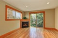 Empty living room interior with corner fireplace Royalty Free Stock Photo