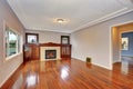 Empty living room interior with polished hardwood floor Royalty Free Stock Photo