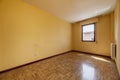 An empty living room with slatted oak parquet flooring Royalty Free Stock Photo