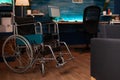 Empty living room with wheelchair and walking tools Royalty Free Stock Photo